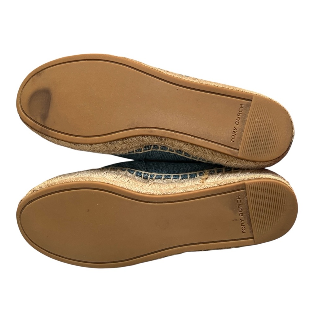 TORY BURCH Benton Denim Cap Toe Espadrille Blue Platform Women’s Size 6 - Picture 14 of 16